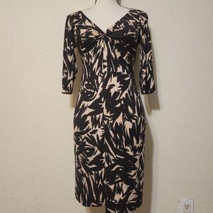 Diane Von Furstenberg 100% silk jersey wiggle dress Mod party Abstract  sz 4